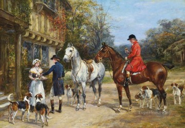 狩りの前に乾杯 ヘイウッド・ハーディの乗馬 Oil Paintings
